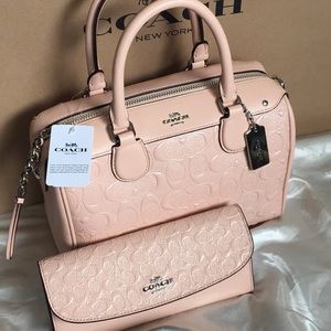NEW Coach Light Pink Crossbody Bag & Wallet Set